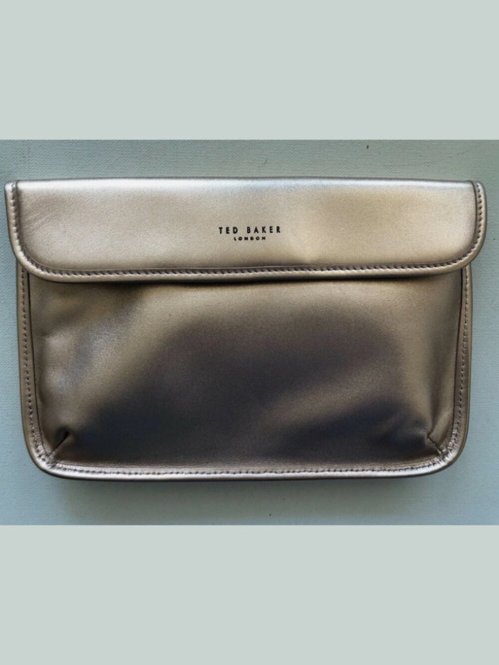 Ted Baker Flat Rose Gold Nude Blush Pouch Removable Cosmetic Bag Purse NEW